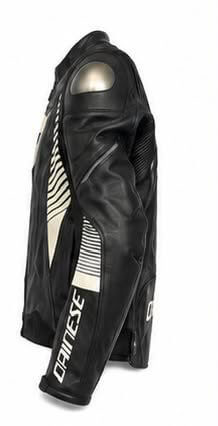Armored rider leather jacket back view 2