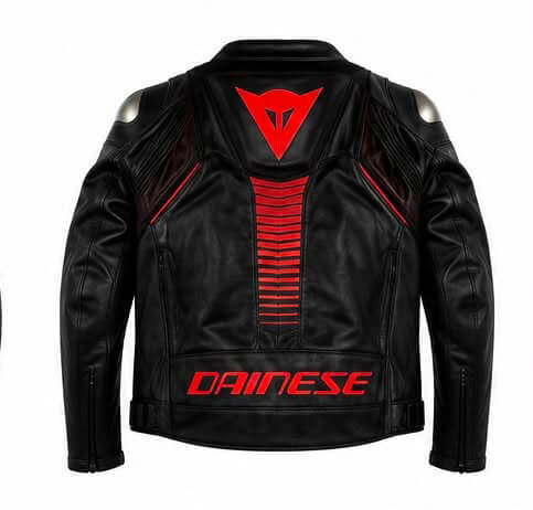 Armored Rider Leather Jacket – Black & Red