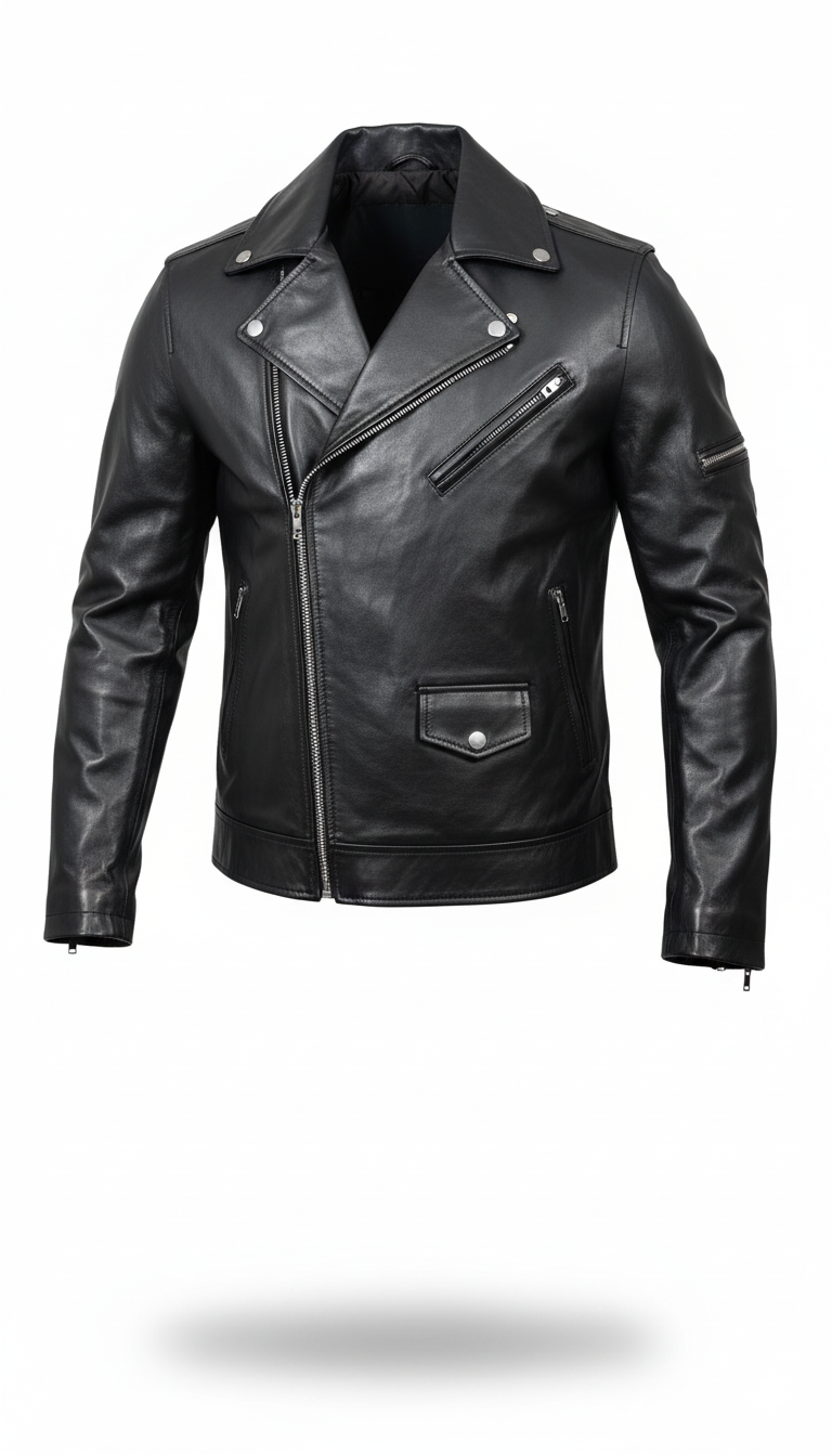 The Rebel- Handcrafted Pure Leather Biker Jacket
