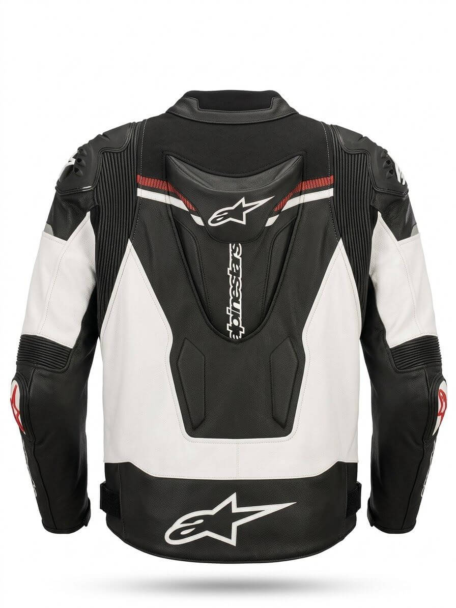 Men's Cowhide Leather Motorcycle Racing Jacket – Front View