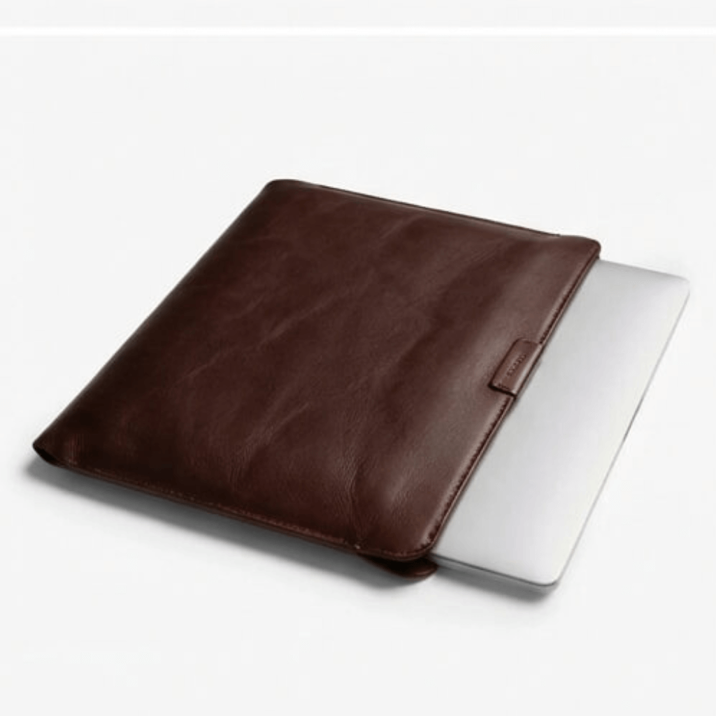 Premium Leather MacBook Sleeve – Magnetic Closure (Zero-Scratch Design)