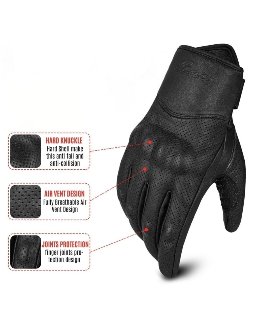 Premium Biker Leather Gloves