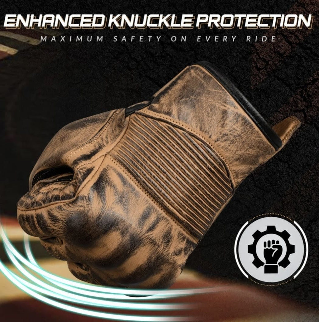 Premium Biker Leather Gloves