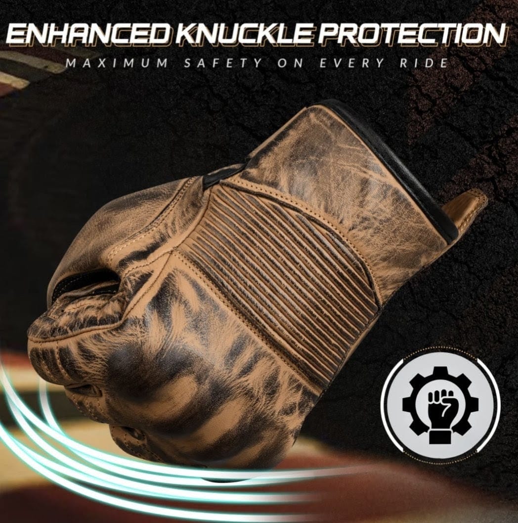 Premium Biker Leather Gloves
