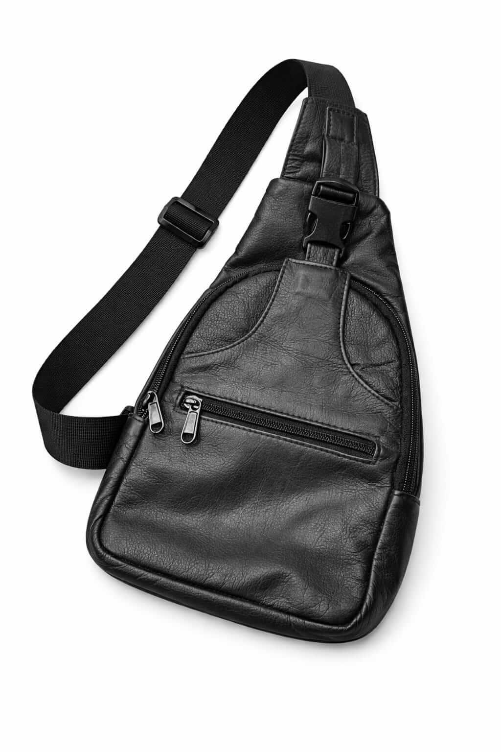 The Nomad — Genuine Leather Crossbody Sling Bag | Matte Black