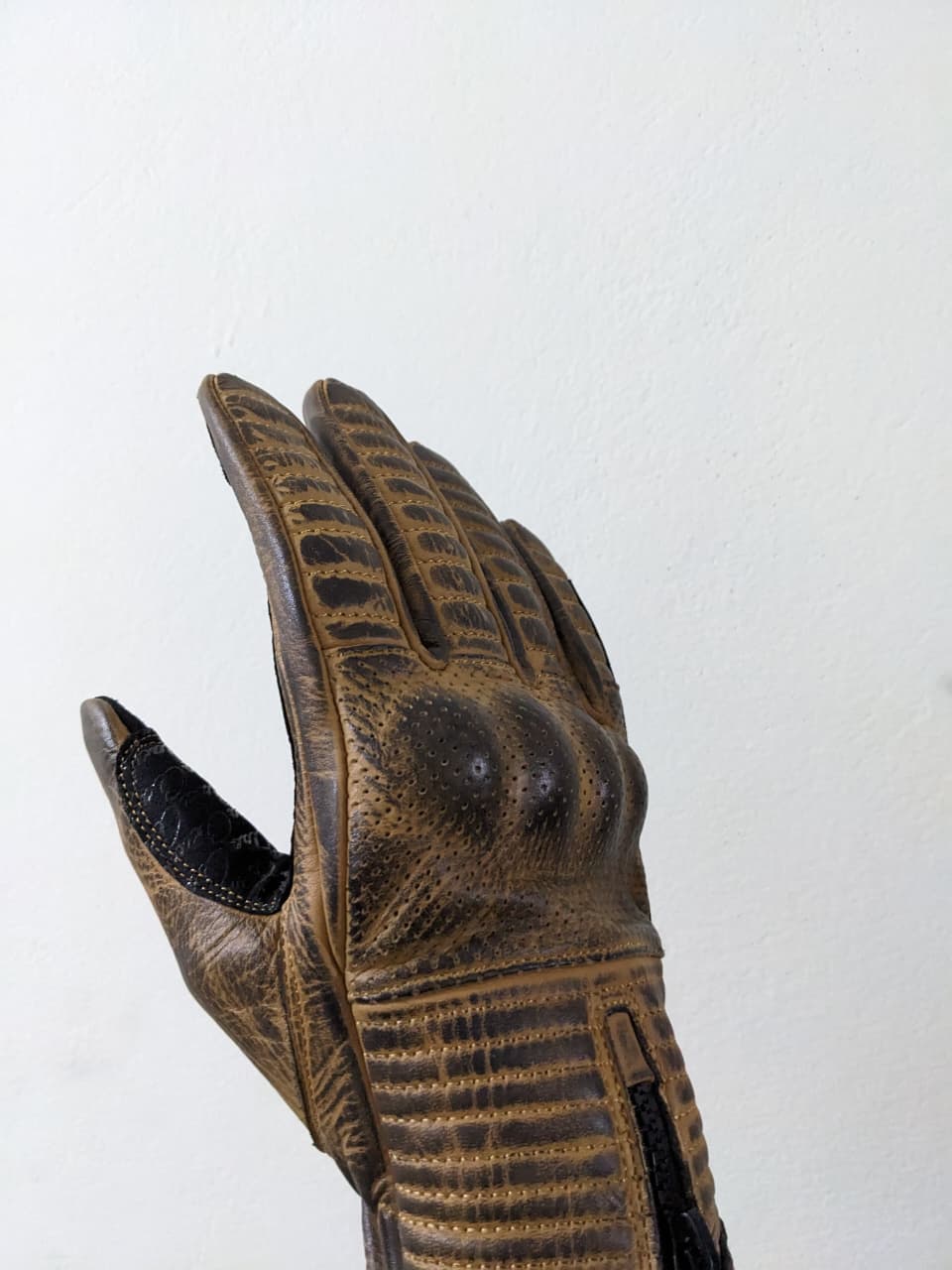 Premium Biker Leather Gloves- Rustic Brown