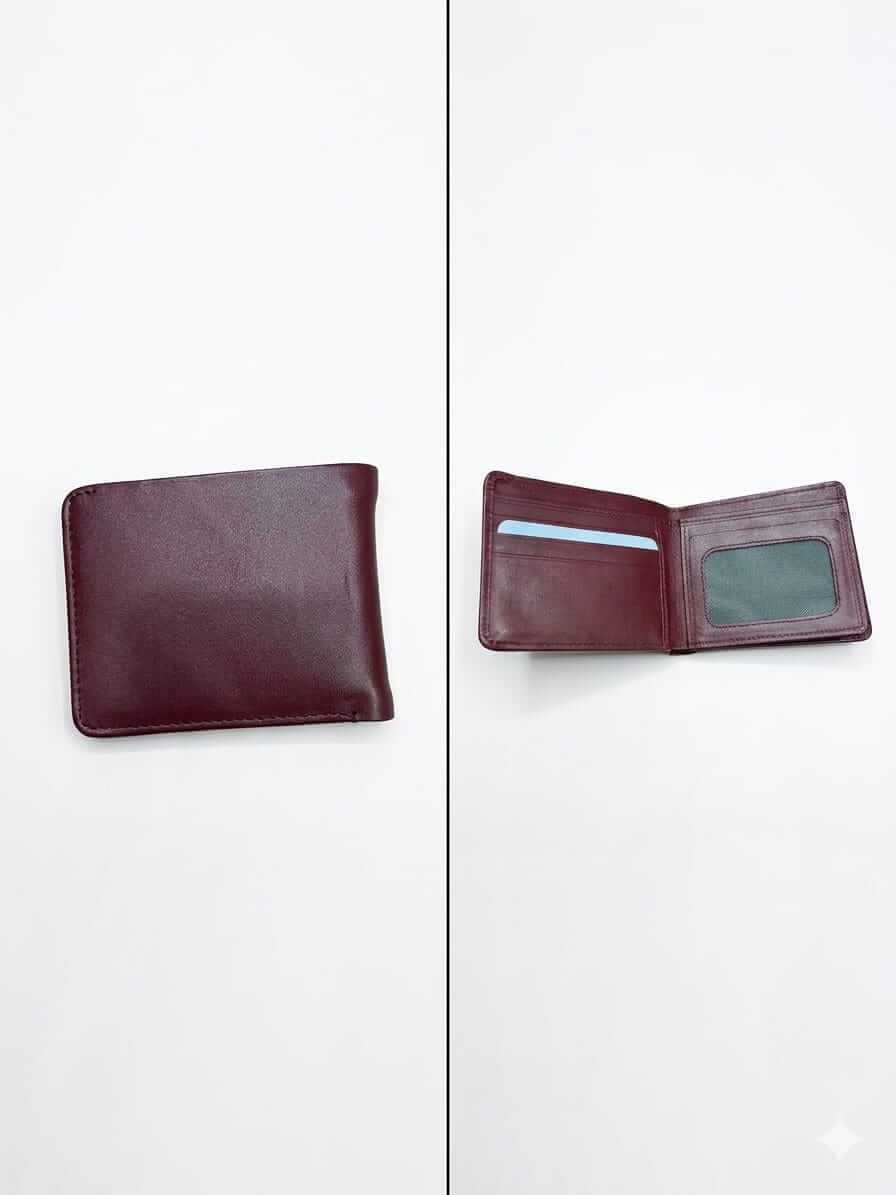 The Claret — Handcrafted Genuine Leather Bifold Wallet | Burgundy