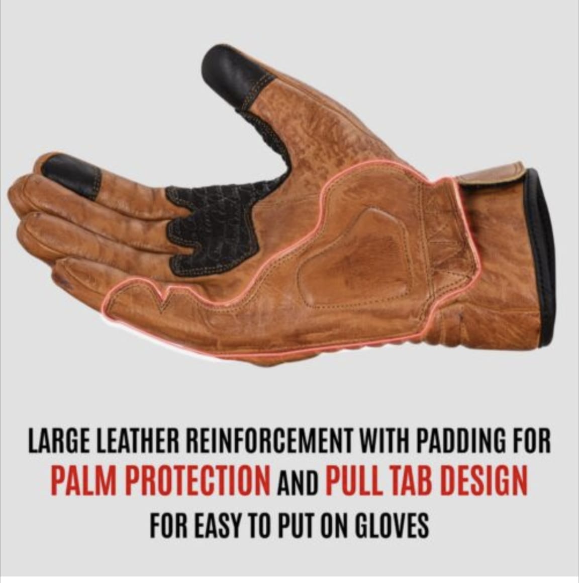 Premium Biker Leather Gloves - Brown - AM Pure Leathers