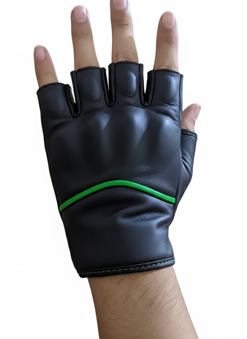 Pro - Ride Leather Fingerless Gloves - AM Pure Leathers