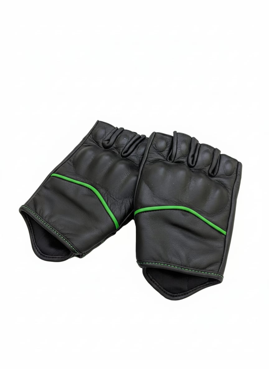 Pro - Ride Leather Fingerless Gloves - AM Pure Leathers